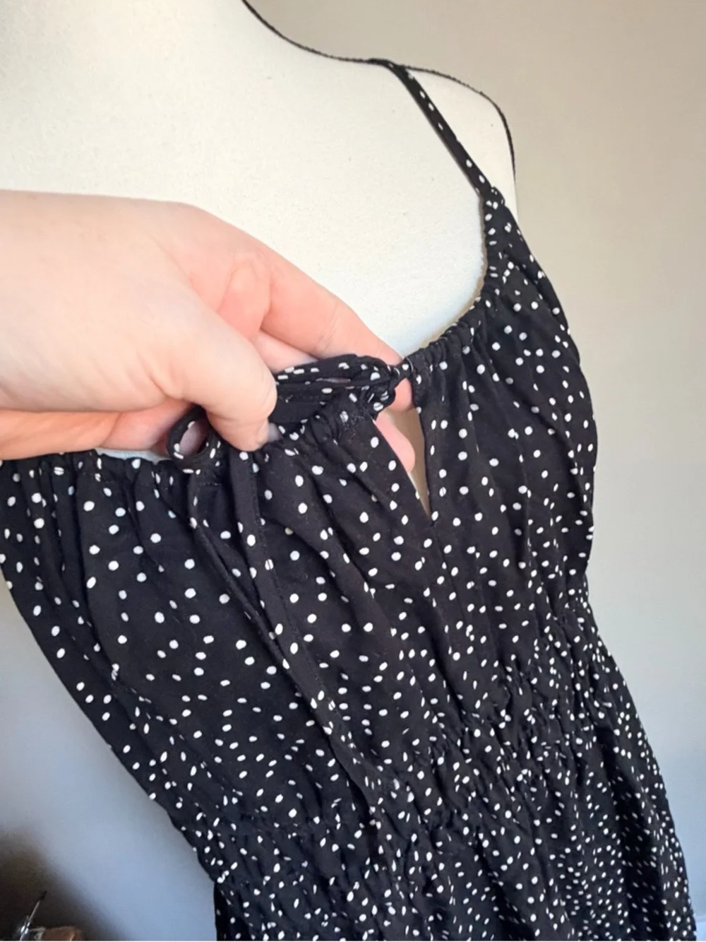 Denver Hayes Black and White Polka Dot Maxi Dress - Picture 3 of 16